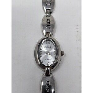 Vintage Silver Charity Truth Family Trust Love Courage Bracelet Studio Watch